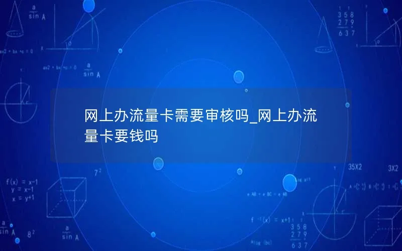 网上办流量卡需要审核吗_网上办流量卡要钱吗