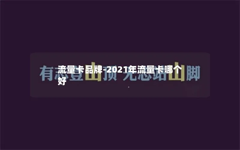 流量卡品牌-2021年流量卡哪个好