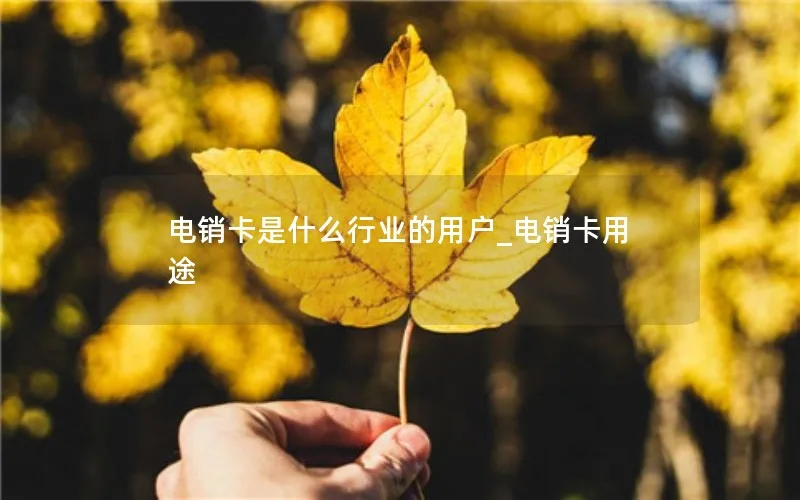 电销卡是什么行业的用户_电销卡用途