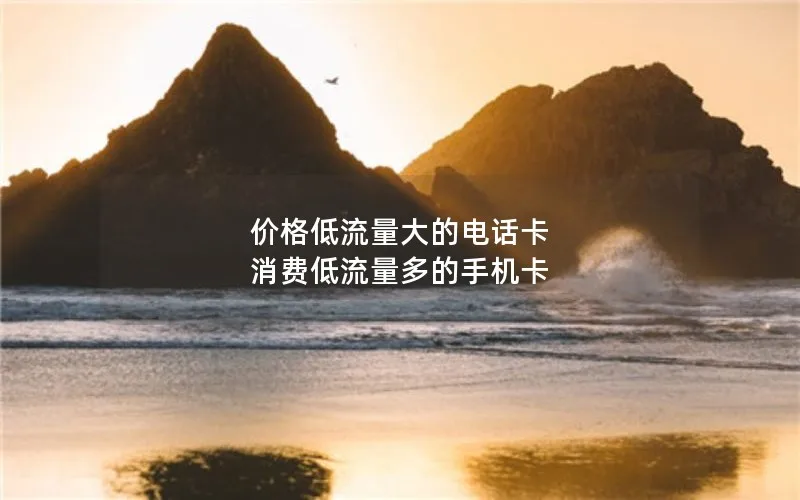 价格低流量大的电话卡 消费低流量多的手机卡