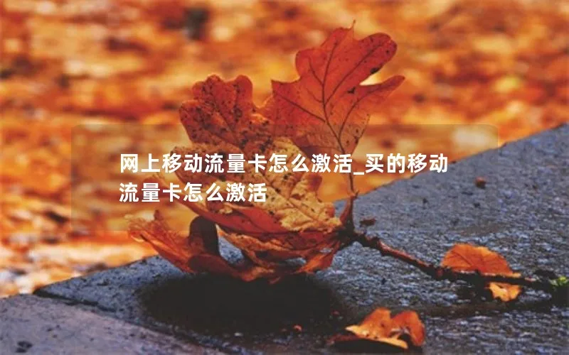 网上移动流量卡怎么激活_买的移动流量卡怎么激活