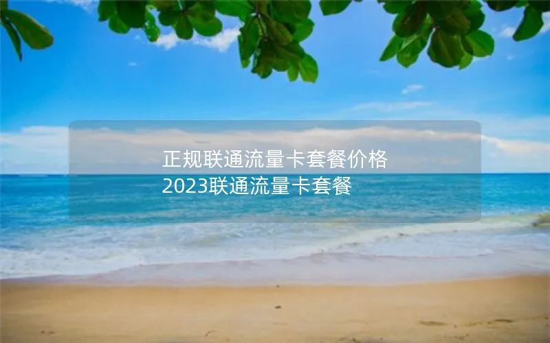 正规联通流量卡套餐价格 2023联通流量卡套餐