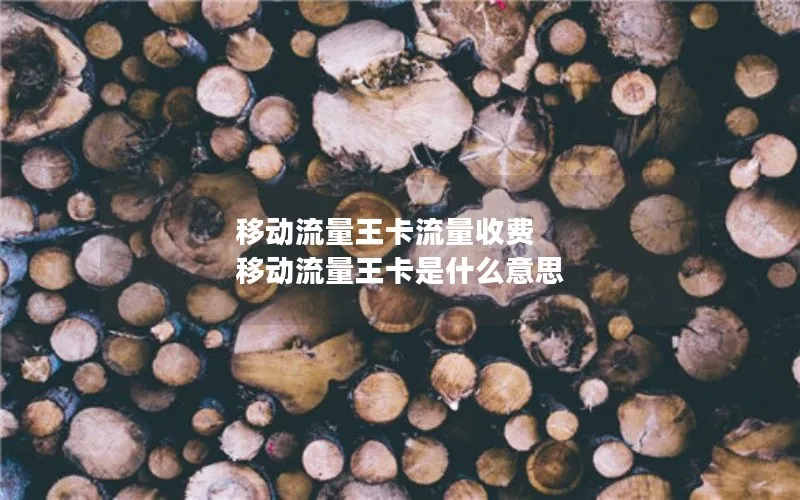 移动流量王卡流量收费 移动流量王卡是什么意思