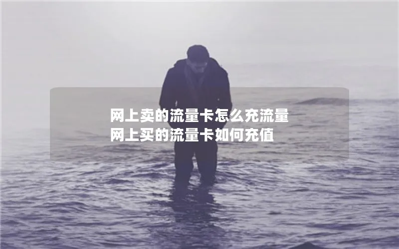 网上卖的流量卡怎么充流量 网上买的流量卡如何充值