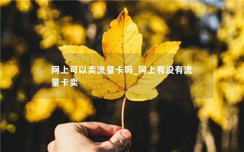 网上可以卖流量卡吗_网上有没有流量卡卖