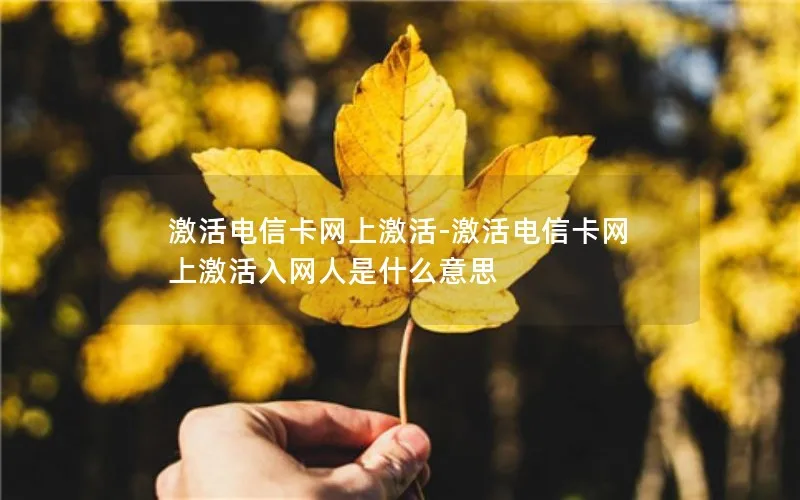 激活电信卡网上激活-激活电信卡网上激活入网人是什么意思