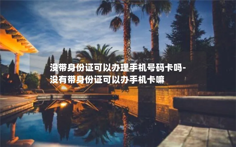 没带身份证可以办理手机号码卡吗-没有带身份证可以办手机卡嘛