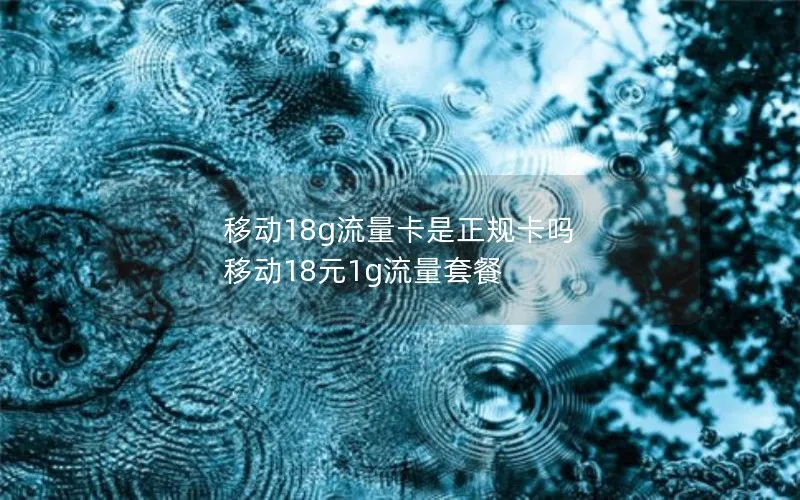 移动18g流量卡是正规卡吗 移动18元1g流量套餐