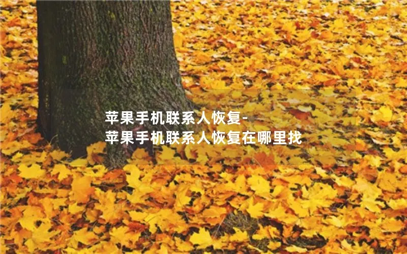 苹果手机联系人恢复-苹果手机联系人恢复在哪里找