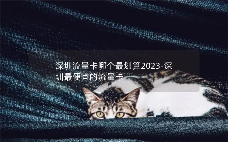 深圳流量卡哪个最划算2023-深圳最便宜的流量卡