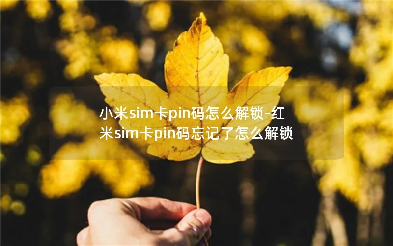 小米sim卡pin码怎么解锁-红米sim卡pin码忘记了怎么解锁