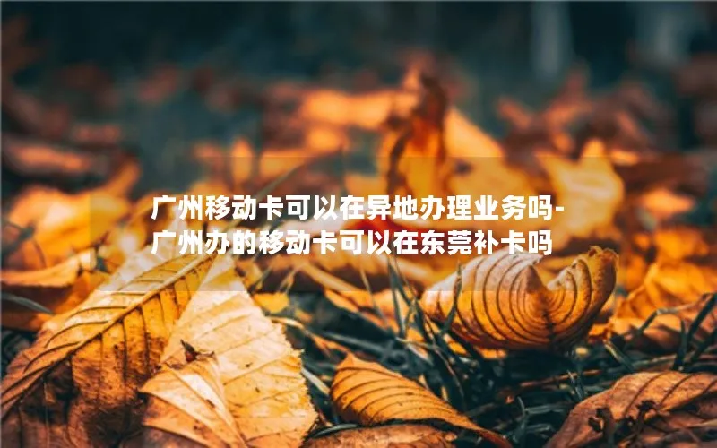 广州移动卡可以在异地办理业务吗-广州办的移动卡可以在东莞补卡吗