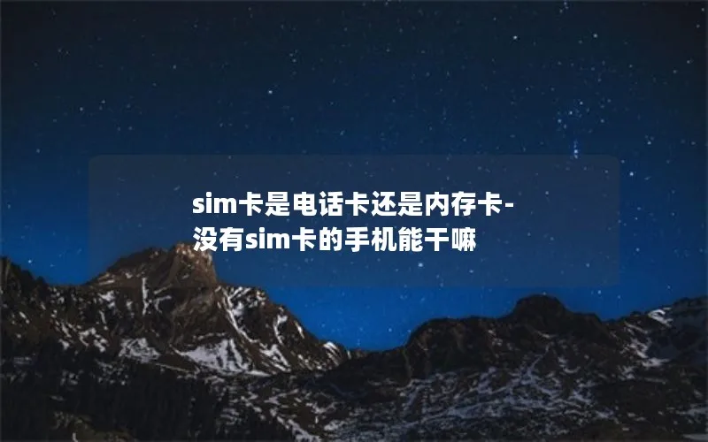 sim卡是电话卡还是内存卡-没有sim卡的手机能干嘛