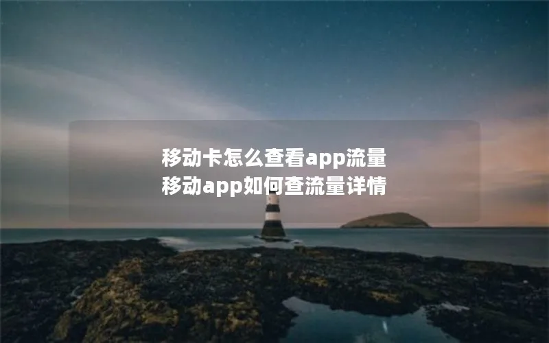 移动卡怎么查看app流量 移动app如何查流量详情