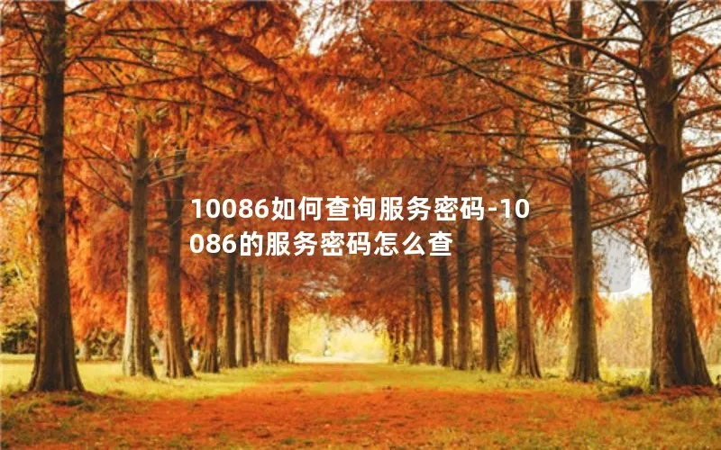 10086如何查询服务密码-10086的服务密码怎么查