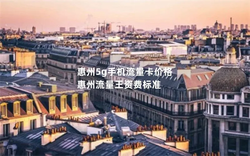 惠州5g手机流量卡价格 惠州流量王资费标准