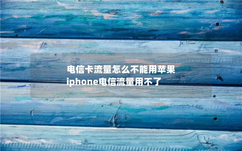 电信卡流量怎么不能用苹果 iphone电信流量用不了