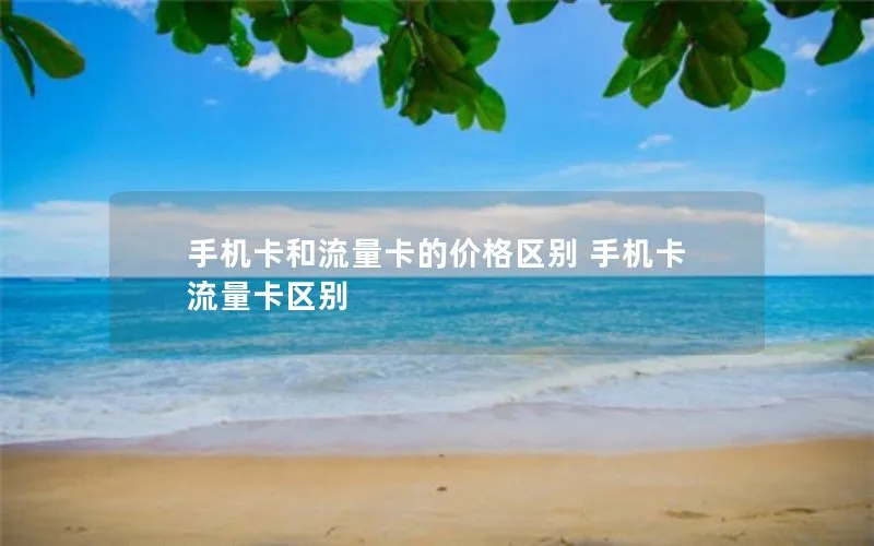 手机卡和流量卡的价格区别 手机卡 流量卡区别