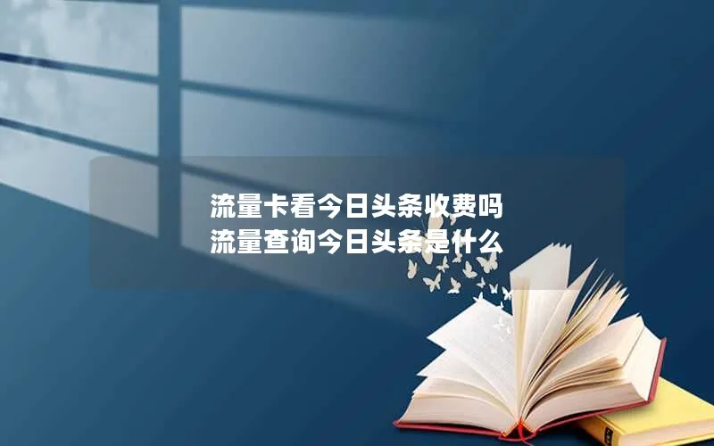 流量卡看今日头条收费吗 流量查询今日头条是什么