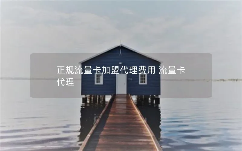 正规流量卡加盟代理费用 流量卡 代理