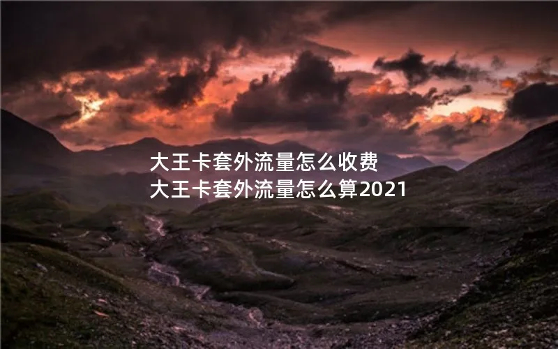 大王卡套外流量怎么收费 大王卡套外流量怎么算2021