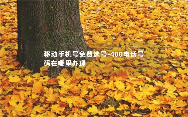 移动手机号免费选号-400电话号码在哪里办理