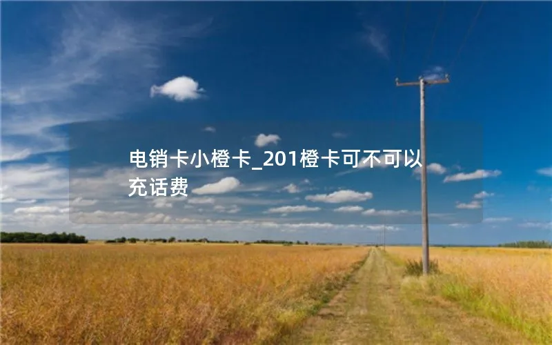 电销卡小橙卡_201橙卡可不可以充话费